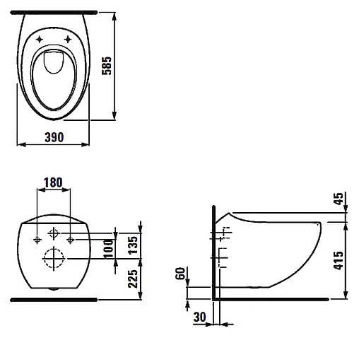 Унитаз подвесной Laufen Alessi One c покрытием LCC белый 8.2097.6.400.000.1 Унитаз подвесной Laufen Alessi One c покрытием LCC белый 8.2097.6.400.000.1