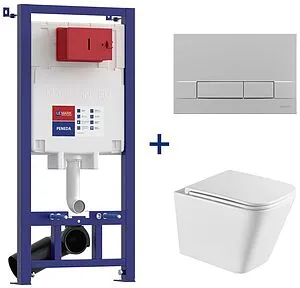 Комплект 5 в 1 Lemark Peneda+Bit Florex White 100803421 с кнопкой Bit 9803007 хром матовый Комплект 5 в 1 Lemark Peneda+Bit Florex White 100803421 с кнопкой Bit 9803007 хром матовый, 1