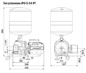 Станция автоматического водоснабжения Grundfos JPD 4-54 PT-V 99074053, 3