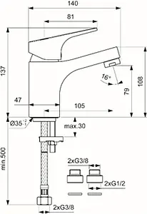Смеситель для раковины Vidima Next хром BA366AA, 2