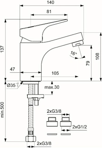 Смеситель для раковины Vidima Next хром BA366AA