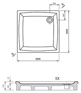 Поддон для душа Ravak Perseus-100 EX A02AA01310, 3