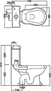 Унитаз-компакт Kerasan Retro белый 101201+108101 Унитаз-компакт Kerasan Retro белый 101201+108101, 2