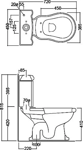 Унитаз-компакт Kerasan Retro белый 101201+108101+
