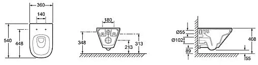 Комплект 6 в 1 Jacob Delafon Modern Life E21775RU-BL с кнопкой E36496-BL черный матовый