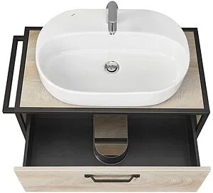 Тумба-умывальник подвесная Aquaton Лофт Фабрик 80 дуб эндгрейн 1A2424K0LTDU0, 5