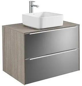 Тумба-умывальник подвесная Roca Inspira 80 зеркальный/тёмный дуб 851080403+ Тумба-умывальник подвесная Roca Inspira 80 зеркальный/тёмный дуб 851080403+, 1