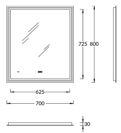 Зеркало с подсветкой Kerama Marazzi Tecno 70 с подогревом белый глянцевый TE.mi.70