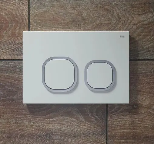 Клавиша смыва для унитаза IDDIS Uniglass UNG01WCi77 стекло/белый, кольца/хром глянцевый