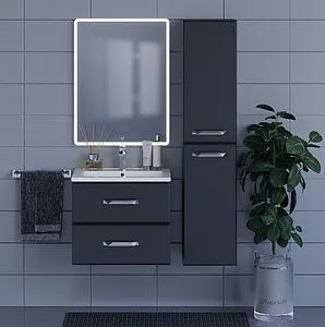 Шкаф-пенал подвесной Uperwood Upd Foster чёрный матовый 291020527, 4