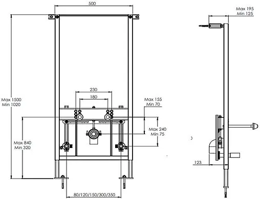 Инсталляция для биде Azario AZ-8040-1001