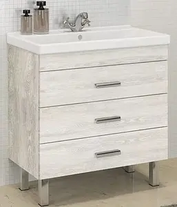 Тумба-умывальник напольная Comforty Никосия 80Н дуб белый 00004142204CF Тумба-умывальник напольная Comforty Никосия 80Н дуб белый 00004142204CF, 1