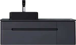 Тумба-умывальник подвесная Jorno Shine 120 антрацит Shi.01.120-M/P/A+ Тумба-умывальник подвесная Jorno Shine 120 антрацит Shi.01.120-M/P/A+, 1