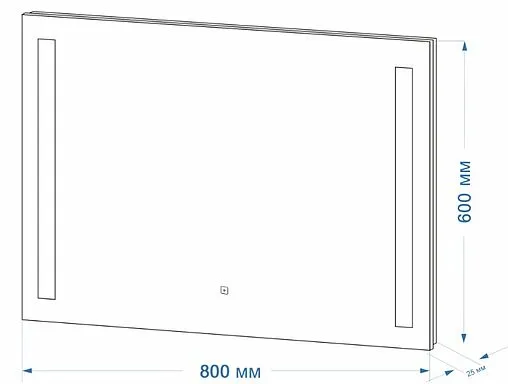 Зеркало с подсветкой Continent Glossy Led 80x60 белый ЗЛП51