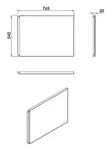 Панель для ванны боковая Cersanit Virgo 75 белый 63522 Панель для ванны боковая Cersanit Virgo 75 белый 63522, 2