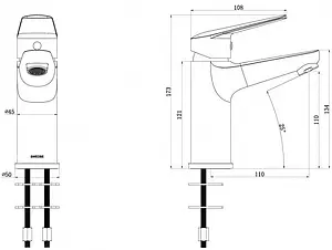 Смеситель для раковины с гигиеническим душем Swedbe Ares хром 1960 Смеситель для раковины с гигиеническим душем Swedbe Ares хром 1960, 2