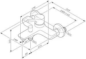 Смеситель для ванны Am.Pm X-Joy хром F85B10000 Смеситель для ванны Am.Pm X-Joy хром F85B10000, 2