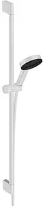 Душевая стойка Hansgrohe Pulsify Select S 105 3jet Relaxation EcoSmart 90см белый матовый/графит 24171700, 1