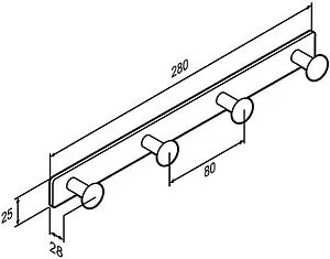 Планка с 4-мя крючками Damixa Jupiter чёрный матовый/алюминий DA7735900, 2