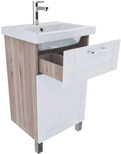 Тумба под умывальник напольная IDDIS New Sena 50 белый/дерево NSE50W1i95