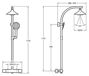 Душевая система с термостатом для душа Jacob Delafon Moxie хром E5799-CP Душевая система с термостатом для душа Jacob Delafon Moxie хром E5799-CP, 2
