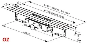 Лоток душевой Set 950мм h=85мм 0.6л/сек Ravak Chrome X01428 Лоток душевой Set 950мм h=85мм 0.6л/сек Ravak Chrome X01428, 2