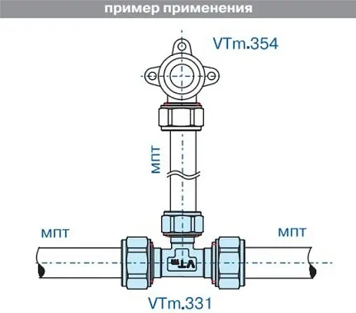 Тройник компрессионный соединительный 32мм Valtec VTm.331.N.323232 Тройник компрессионный соединительный 32мм Valtec VTm.331.N.323232