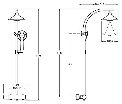 Душевая система с термостатом для душа Jacob Delafon Moxie хром E5799-CP Душевая система с термостатом для душа Jacob Delafon Moxie хром E5799-CP
