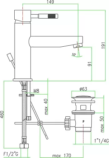 Смеситель для раковины Fiore Xenon хром 44CR5276