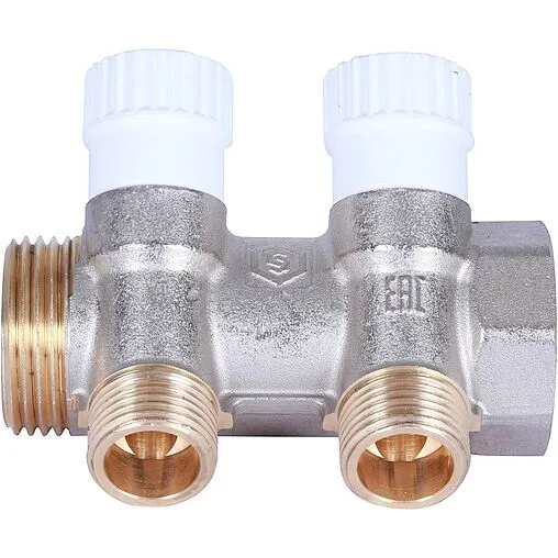 Коллектор регулирующий проходной 2 отвода 1"в/н x ½"н Stout SMB 6852 011202 Коллектор регулирующий проходной 2 отвода 1"в/н x ½"н Stout SMB 6852 011202