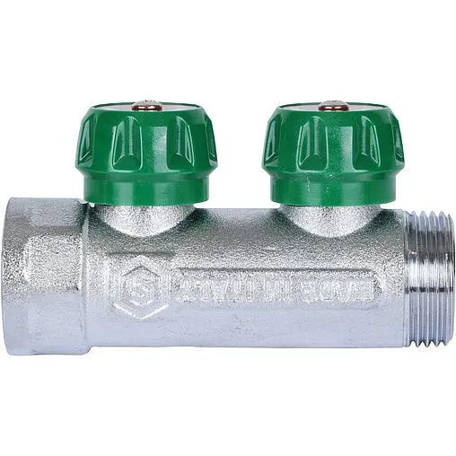 Коллектор регулирующий проходной 2 отвода 1&quot;в/н x ¾&quot;ек Stout SMB-6850-013402