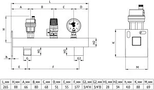 Группа безопасности котла до 50 кВт ¾&quot; 3 бар Uni-Fitt 255S3230, 2