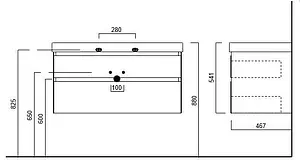 Тумба-умывальник подвесная Kerama Marazzi Cubo 100 лимо CUB.100.2\LIM+CU.wb.100 Тумба-умывальник подвесная Kerama Marazzi Cubo 100 лимо CUB.100.2\LIM+CU.wb.100, 2