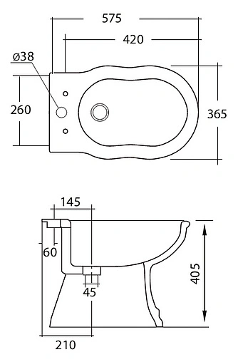 Биде напольное Cezares Royal Palace белый CZR-804