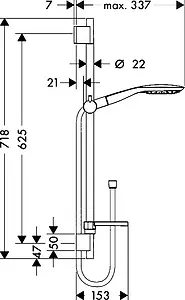 Душевая стойка Hansgrohe Raindance Select E 150 3jet 65см хром 27856000 Душевая стойка Hansgrohe Raindance Select E 150 3jet 65см хром 27856000, 2