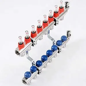 Группа коллекторная с расходомерами 8 отводов 1&quot;в/в x ¾&quot;ек Uni-fitt 440E4308, 5