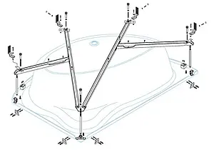 Каркас для ванны Cezares Tebe-R 150x100 Tebe-MF-R, 2