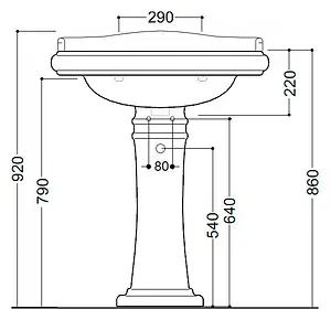 Раковина Kerasan Retro 73 белый 104701*3 Раковина Kerasan Retro 73 белый 104701*3, 3