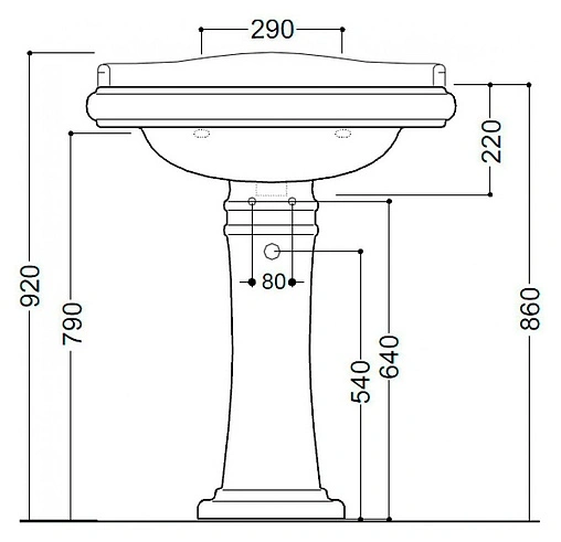 Раковина Kerasan Retro 73 белый 104701*3
