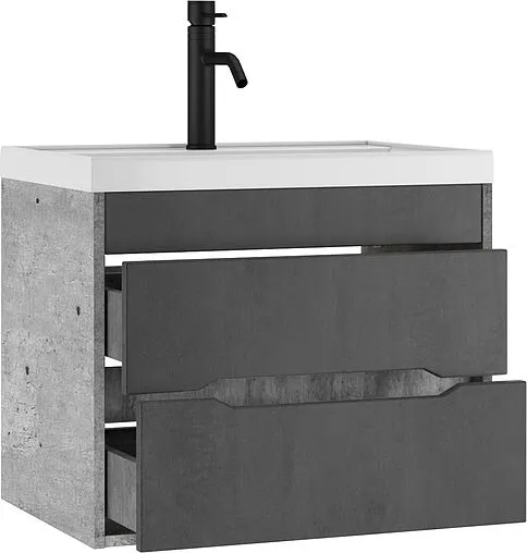 Тумба под умывальник подвесной Домино Loft 70 бетон DL5602T