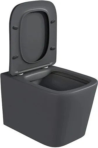 Унитаз подвесной безободковый Hansmann keramik Kvadro Dark Grey темно-серый УНИ0018