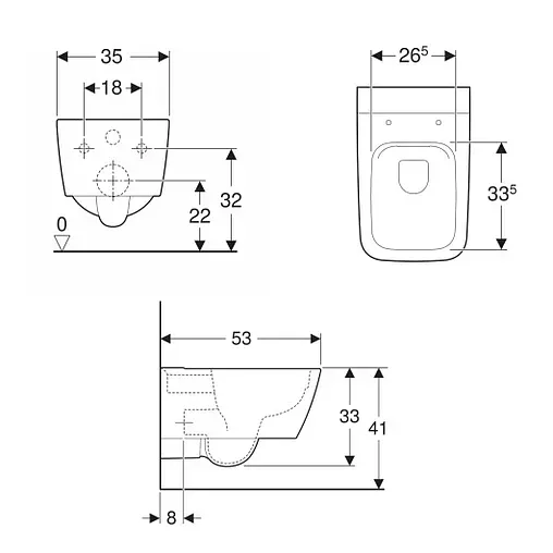 Унитаз подвесной безободковый Keramag it! белый 201950000