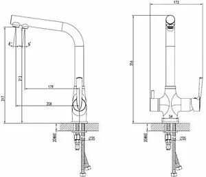 Смеситель для кухни с подключением к фильтру SMARTsant хром SM134041AA Смеситель для кухни с подключением к фильтру SMARTsant хром SM134041AA, 2
