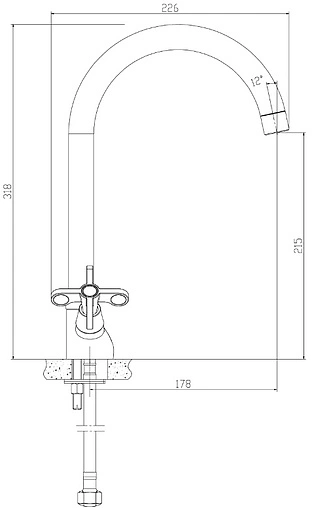 Смеситель для кухни Rossinka хром RS42-72