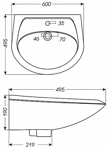 Раковина Santek Бриз 60 белый 1WH110466