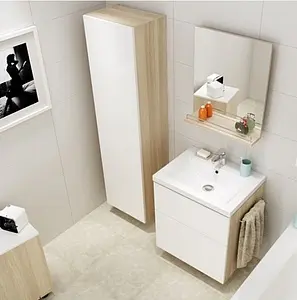 Шкаф-пенал подвесной Cersanit Smart 45 белый/ясень B-SL-SMA/Wh Шкаф-пенал подвесной Cersanit Smart 45 белый/ясень B-SL-SMA/Wh, 3