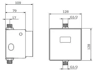 Автоматическое устройство смыва для писсуара Am.Pm хром матовый CUSEF7006, 2