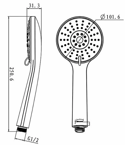 Лейка ручного душа Bravat Stream хром P70138CP-1A-RUS
