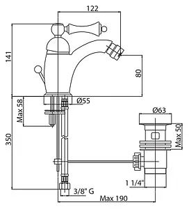 Смеситель для биде Cezares Margot хром MARGOT-BSM1-01-M Смеситель для биде Cezares Margot хром MARGOT-BSM1-01-M, 2
