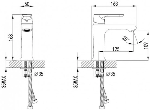 Смеситель для раковины SMARTsant Афалина белый/хром SM233506AW Смеситель для раковины SMARTsant Афалина белый/хром SM233506AW